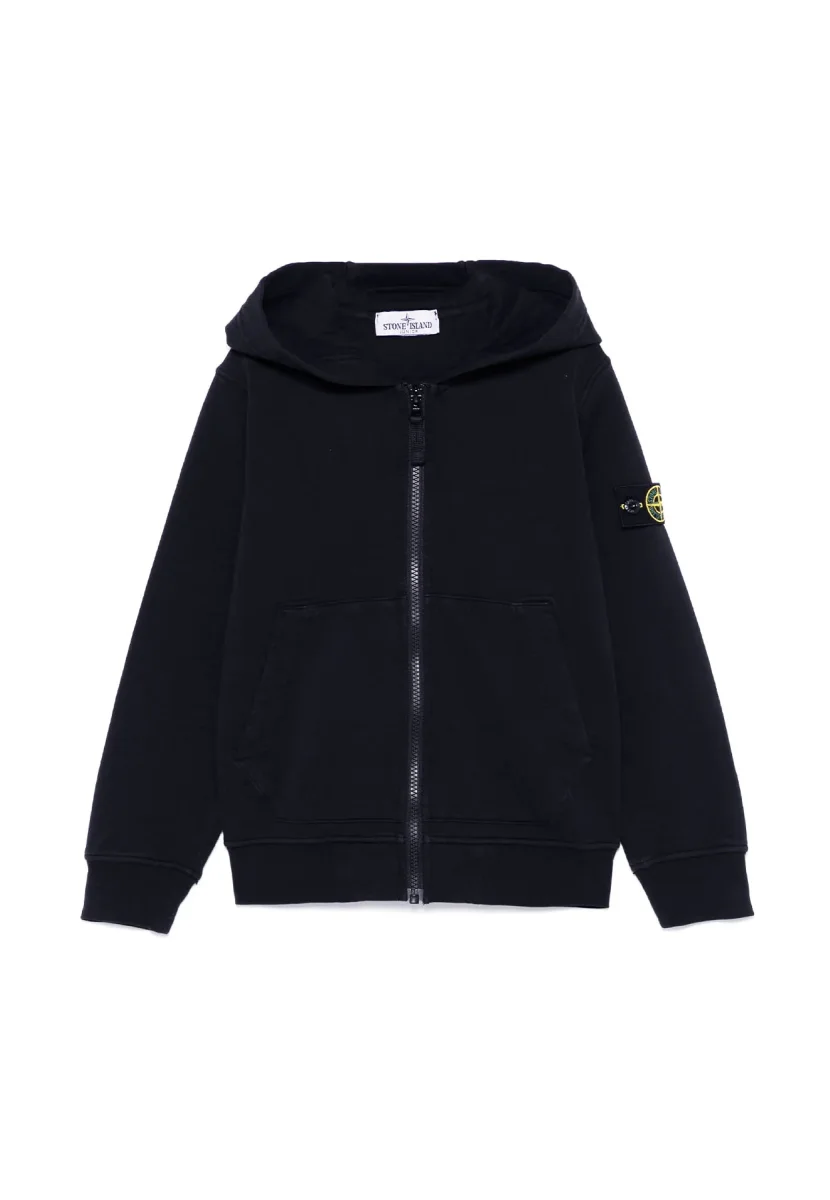 Stone Island felpa blu navy bambino in cotone - immagine 2