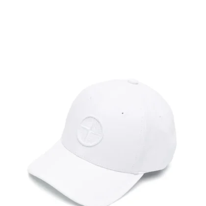 Stone Island cappello bianco bambino in cotone