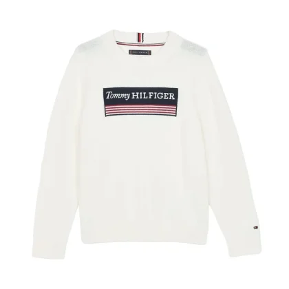 Tommy Hilfiger maglia bianca bambino in cotone
