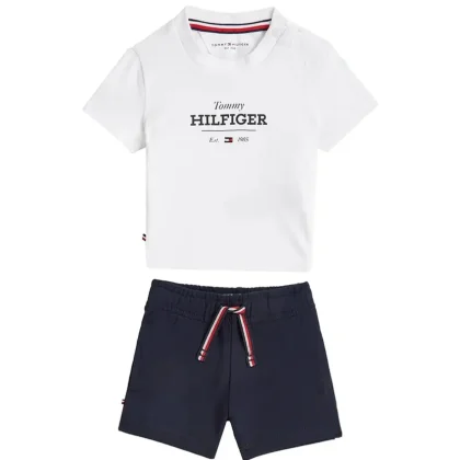 Tommy Hilfiger completo bianco/blu bambino in cotone