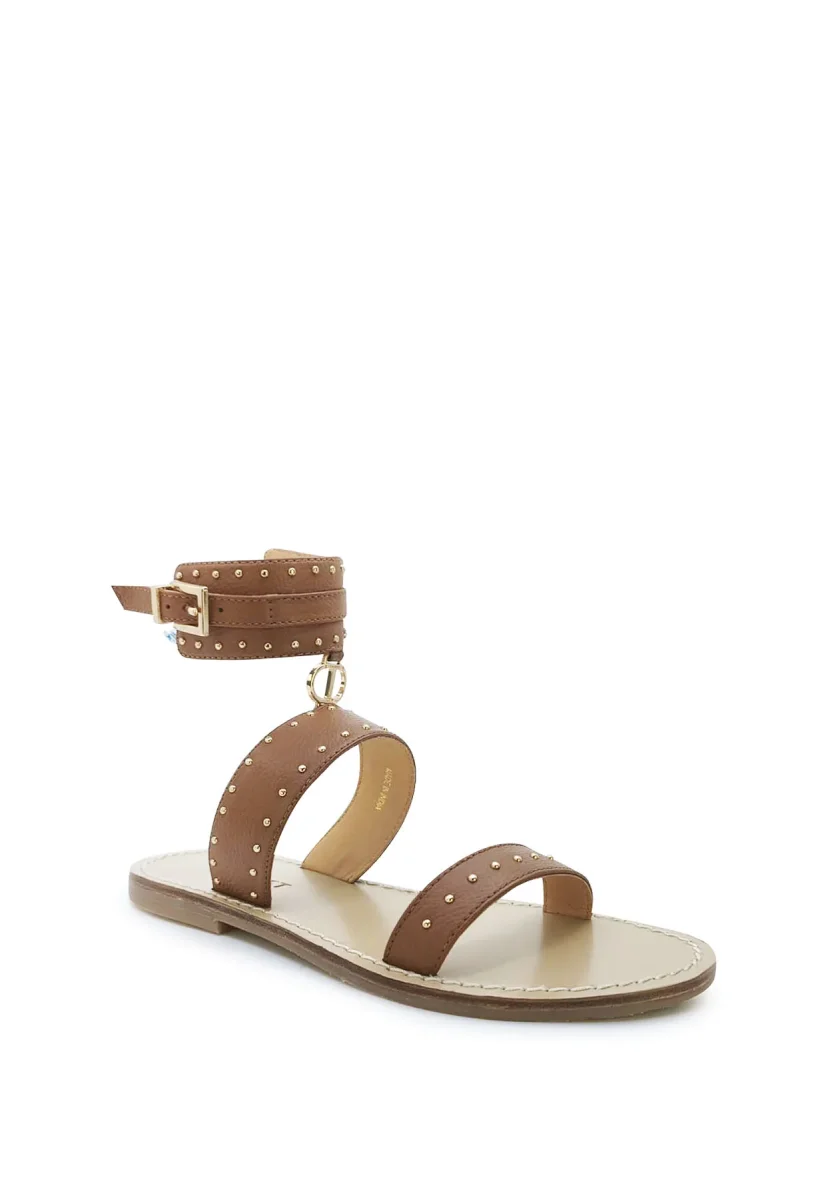 Twinset sandali marroni bambina in pelle - immagine 4