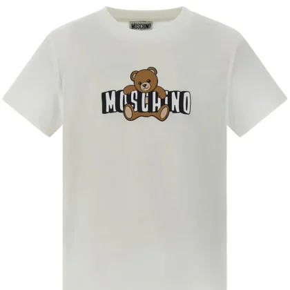 T-shirt bambino Moschino Kids bianca in cotone