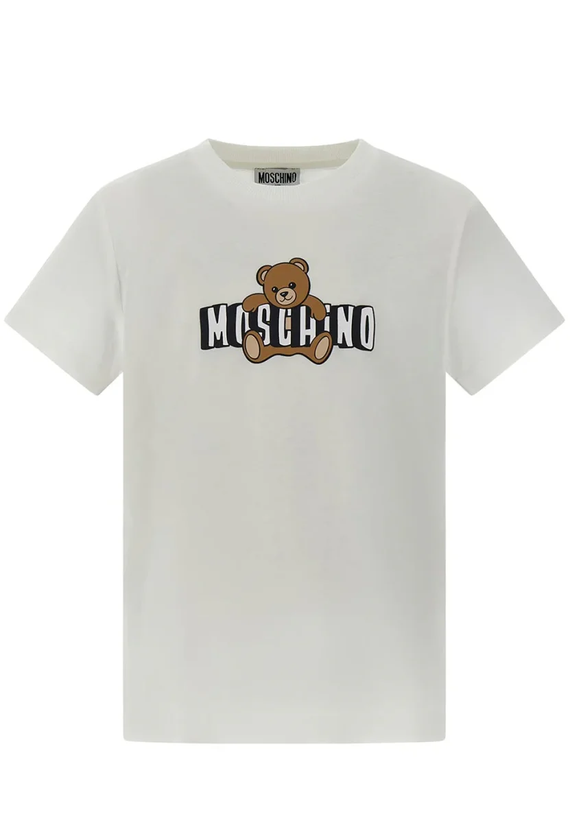 T-shirt bambino Moschino Kids bianca in cotone - immagine 2