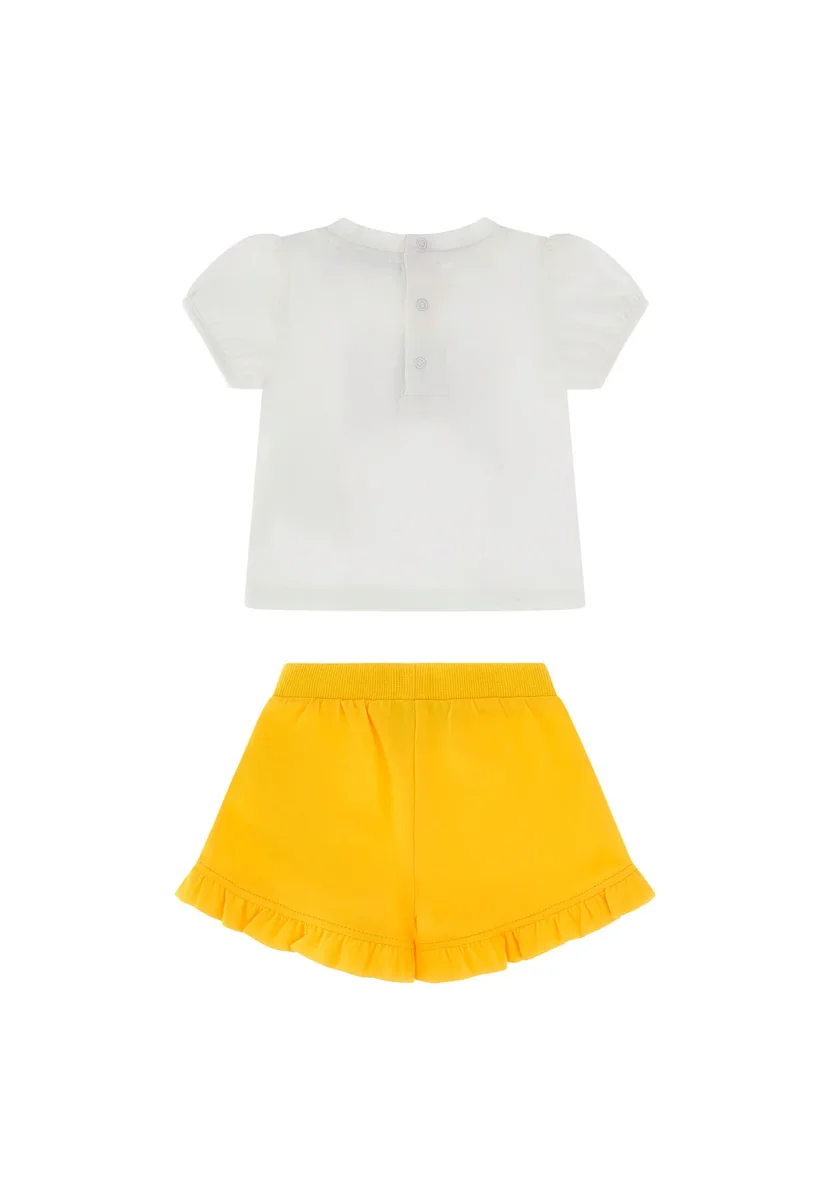 Completo bambina Moschino Kids bianco/giallo in cotone - immagine 3