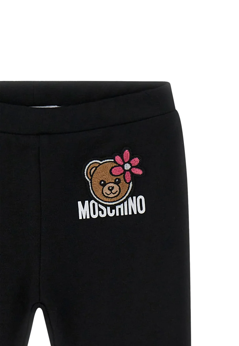 Completo neonata Moschino Kids bianco/nero in cotone - immagine 3
