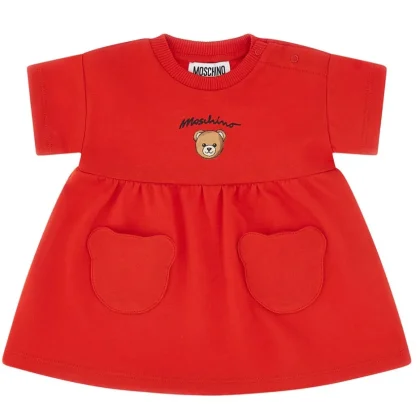 Vestito bambina Moschino Kids rosso in cotone