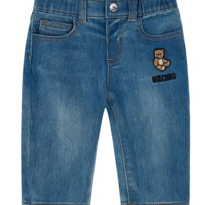 Jeans bambino Moschino kids blu in denim di cotone