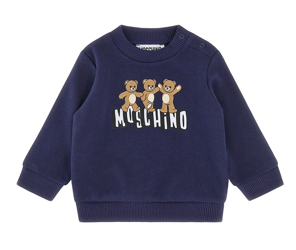 Felpa neonato Moschino Kids blu navy in cotone