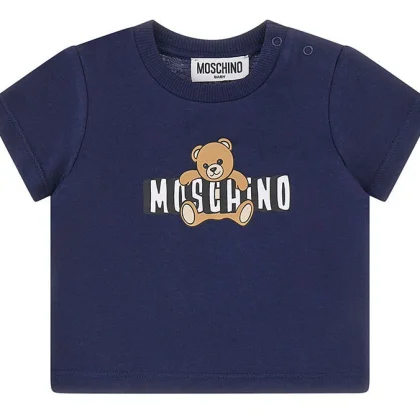 T-shirt bambino Moschino Kids blu in cotone
