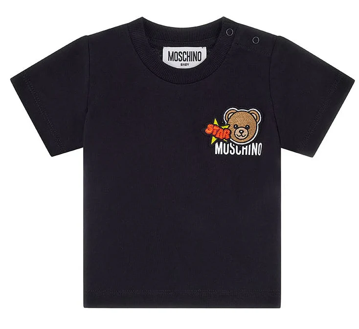 T-shirt bambino Moschino Kids nera in cotone - immagine 2