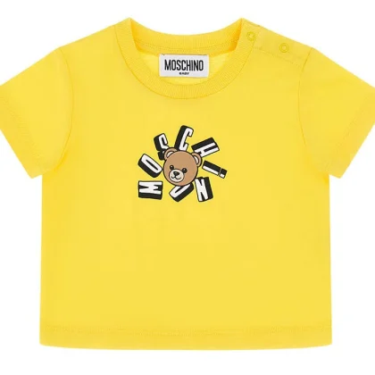 T-shirt bambino Moschino Kids gialla in cotone