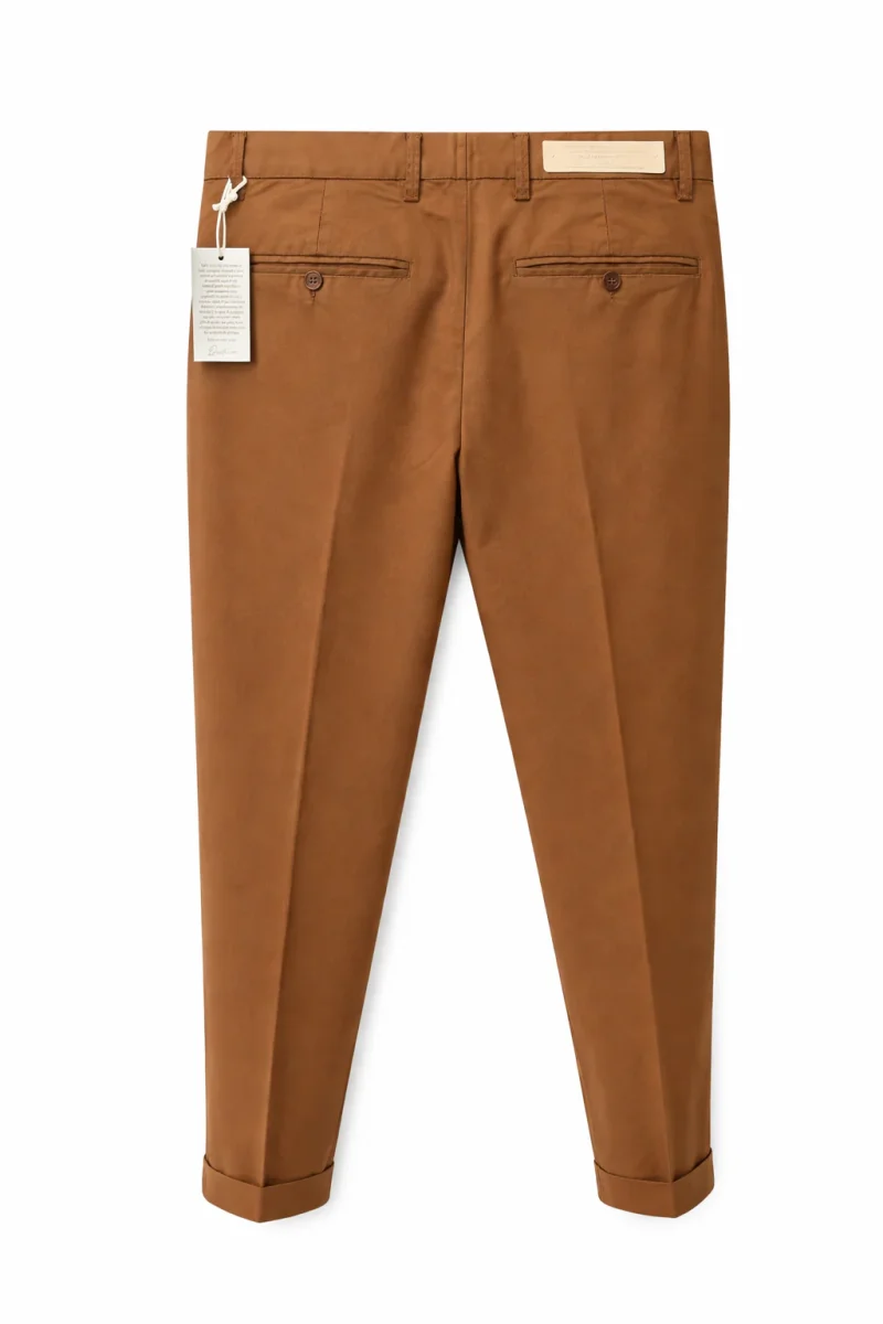 Pantalone uomo Quattro.Zero con Pince e Risvolto cammello - immagine 3